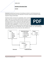 Manage Production Operations Information Sheet 1