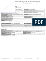 Formulario Único de Evaluación Integral Acta de Cierre: I Antecedentes Generales