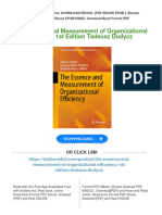 Full Download The Essence and Measurement of Organizational Efficiency 1st Edition Tadeusz Dudycz PDF