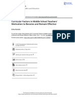 Curricular Factors in Middle School Teachers Motivation To Become and Remain Effective