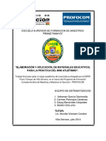 "Elaboración y Aplicación, de Materiales Educativos, para La Práctica Del Mini Atletismo".