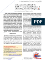 Geospatial Location-Based Study For Establishment of New Public Health Centers: A Case of Adama City, Oromia, Ethiopia