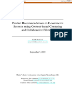 Product Recommendations in E-Commerce Systems Using Content-Based Clustering and Collaborative Filtering