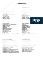 Lake Fern Montessori Academy 5th Grade Vocabulary List