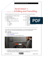 Excel Lesson 1