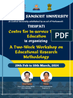 Centre For In-Service Teacher Education: A Two-Week Workshop On Educational Research Methodology