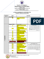 School Activities For Sy 2022-2023