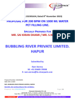 Clearpack Proposal For The 200 BPM Water PET Filling Line For Bubbling River Pvt. LTD., Hapur, Uttar Pradesh