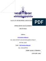 Operation Management Module