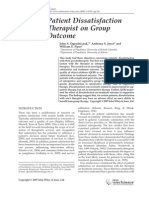 Effect of Patient Dissatisfaction With The Therapist On Group Therapy Outcome