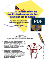 Bioetica en La Formacion Profesional de Las Ciencias de La Salud