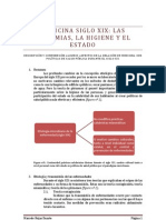 Medicina s.XIX: Las Epidemias, La Higiene y El Estado (FAHE I HMU)