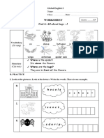 Unit 6: All About Bugs - 1: Worksheet