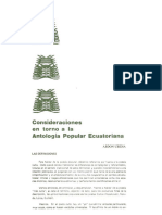 Consideraciones en Torno A La Antología Popular Ecuatoriana. Abdón Ubidia