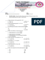 G8 Math 2nd Unit Exam