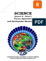 Science8 - q2 - Clas2 - Focusepicenterandearthquakemeasurement - v1 - For RO-QA - Carissa Calalin