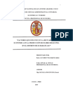 "Factores Que Influyen en La Rentabilidad Economica en La Produccion de Las Flores Heliconia en El Distrito de Echarate 2017