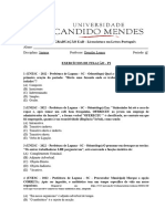 Exercícios P1 de Sintaxe 2022,1