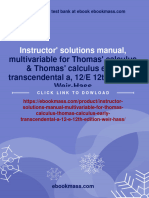 Instructor' Solutions Manual