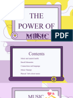 The Power of Music Education Presentation in Purple, Yellow and Blue Colors Illustrative Style