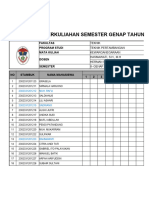 Absen Perkuliahan Semester Genap Tahun Akademik 2024/2025