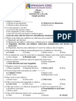 11th Physics Ch-3 - Motion in A Plane (SQP) 2024-25