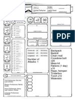 Example LVL 1 Warrior DND Character Sheet