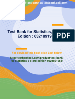 Instant Download Test Bank For Statistics, 3/E 3rd Edition: 0321891953 PDF All Chapter