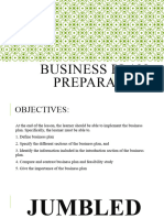 Business Plan Preparation