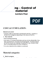 LECTURE FOUR Costing Control of Materials Costs