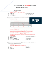 Lista de Exerccios - Trabalho