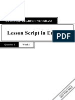 Lesson Script in English: National Reading Program