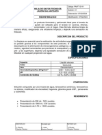 Hoja de Datos Tecnicos Jabon Balanceado PROASEO PN-FT-011