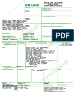 Bill of Landing Evergreen Line