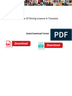 Categories of Driving Licence in Tanzania