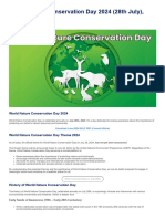 World Nature Conservation Day 2024 (28th July), Theme & History