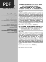 Ntervenções Didáticas Do Pibid No Processo de Ensino e Aprendizagem de Biologia No Colégio Estadual Alfredo Dutra