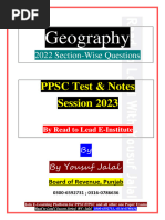 Geography 2022 PPSC by Yousuf Jalal