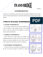 Lec 9 - OCCLUSAL INTERFERENCES