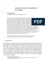 Complex Dynamic Systems in Students of Interpreting Training