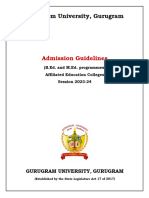 Admission Guidelines For The B.Ed. & M.Ed. of Affiliated Education Colleges For The Academic Session 2023-24.