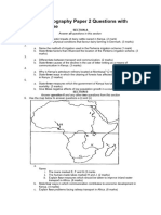 KCSE 2016 Geography Paper 2 Questions With Marking Scheme