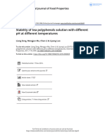 Stability of Tea Polyphenols Solution With Different PH at Different Temperatures