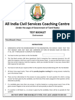 All India Civil Services Coaching Centre: Test Booklet