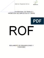 Reglamento de Organizacion y Funciones DRTPE Ica