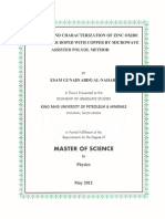 Synthesis and Characterization of Zinc Oxide Nanopowder Doped With Copper by Microwave Assisted Polyol Method