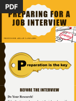 Preparing For Job Interview