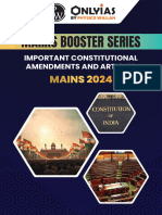 Important Constitutional Amedments and Articles Mains Marks Booster