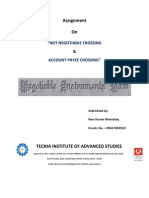 Assignment On: "Not Negotiable Crossing & Account Payee Crossing"