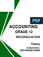 Accounting GR 12 Chapter 1 Reconciliation Theory